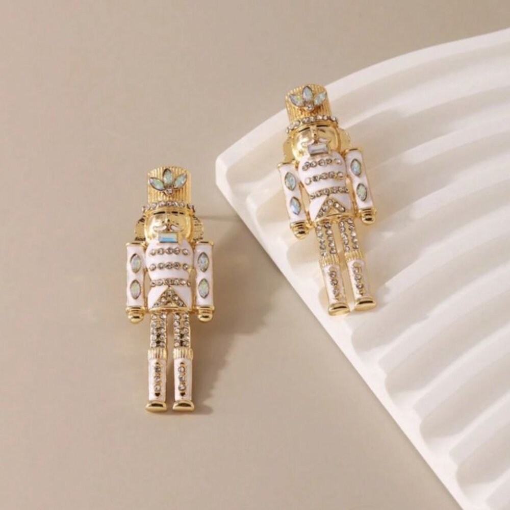 Iridescent Nutcracker Statement Post Earrings, Christmas 🎄 New Years, NWT